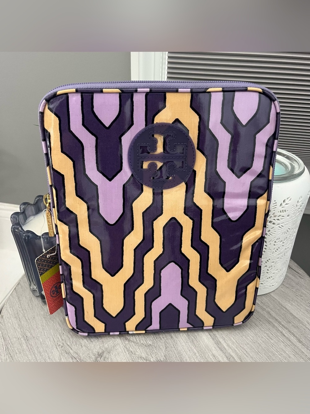 NWT Tory Burch Purple Geometric Tablet Sleeve iPad Case